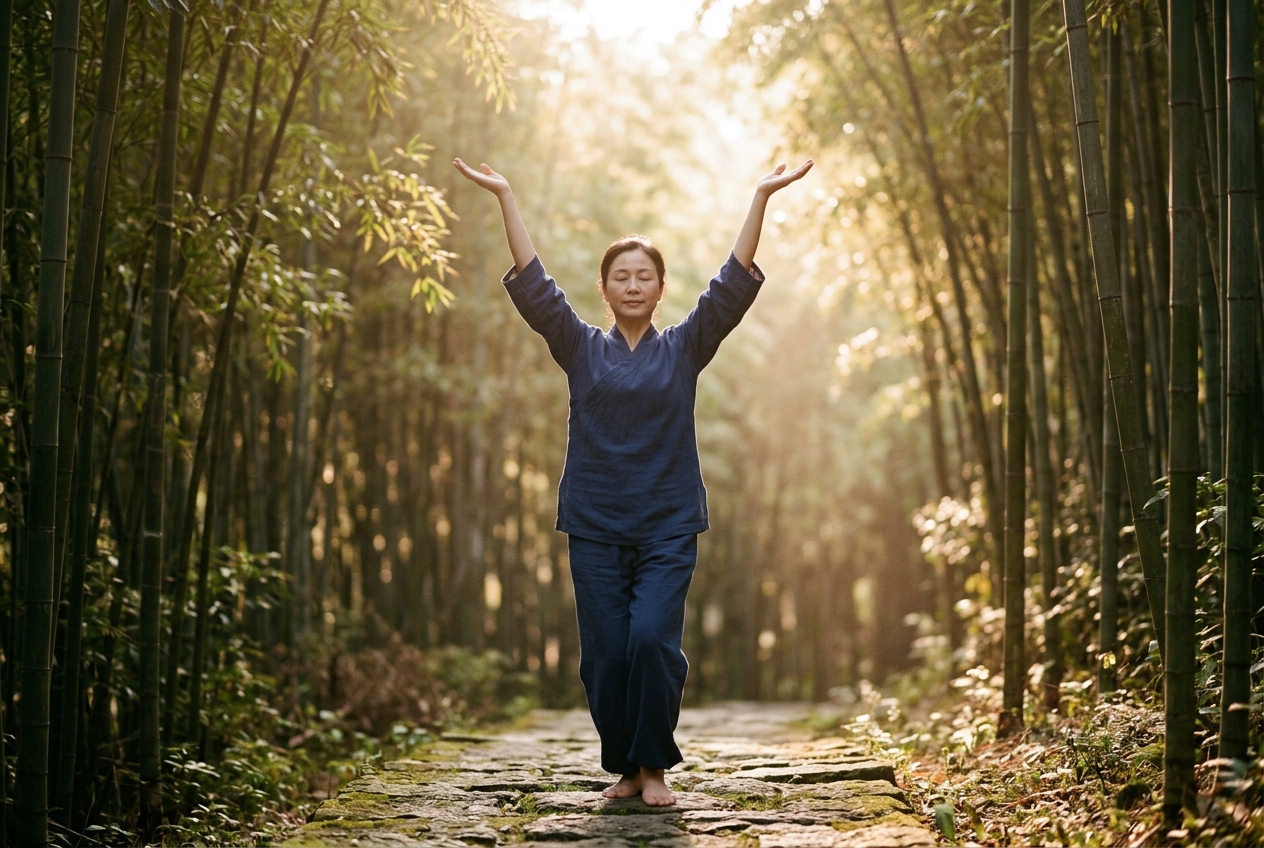 Baduanjin Eight Brocades: Dynamic Postural Flows, Meridian Energy Regulation, and Mind-Body Balance