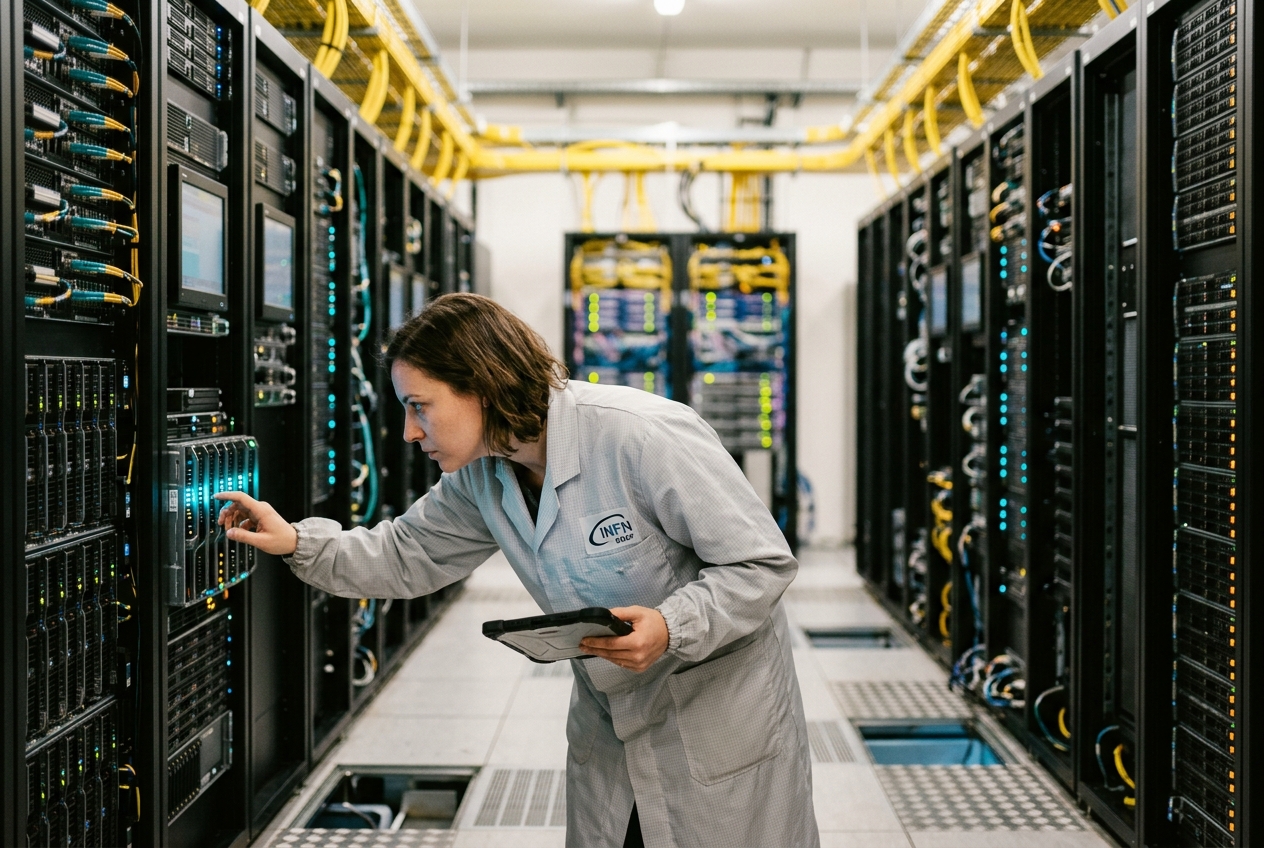 INFN CNAF Di Bologna: L'Ingegneria Del Calcolo Distribuito Tra Centro Tier-1 Di LHC, Rete Dati Terabit E Infrastruttura Cloud Per La Fisica Delle Alte Energie