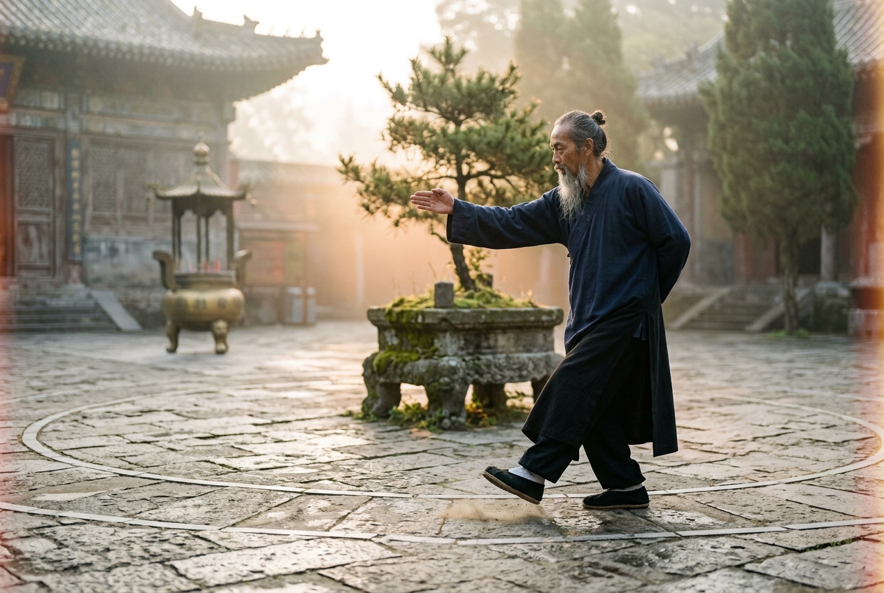 Bagua Circle Walking Qigong: Tangential Centrifugal Torque, Mud-Stepping Biomechanics, and Helical Spinal Vectoring in Daoist Martial Daoyin
