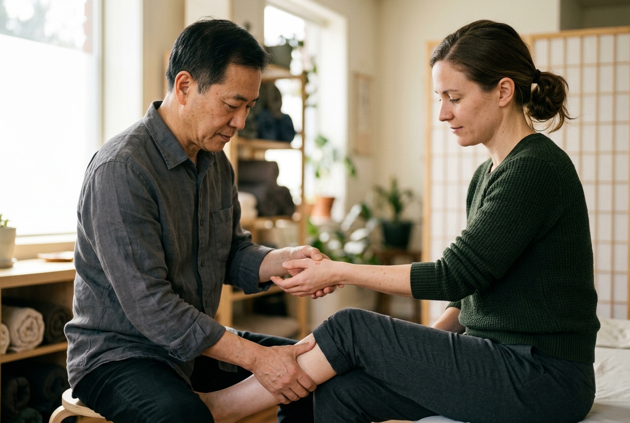 Left-Right Point Combination: Navigating Bilateral Channel Symmetry, Contralateral Ju-Miao Dynamics, and Paired Acupressure Protocols