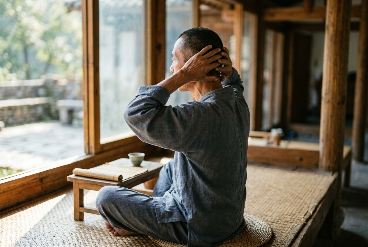 Shi Er Duan Jin Twelve Section Brocade Qigong: Seated Spinal Decompression, Cranial Percussion, and Visceral Micro-Mobilization in Classical Medical Daoyin