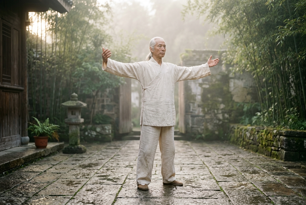 He Xiang Zhuang Soaring Crane Qigong: Cranio-Cervical Articulation, Wing-Flapping Fascial Dynamics, and Microvascular Meridian Clearance in Medical Daoyin