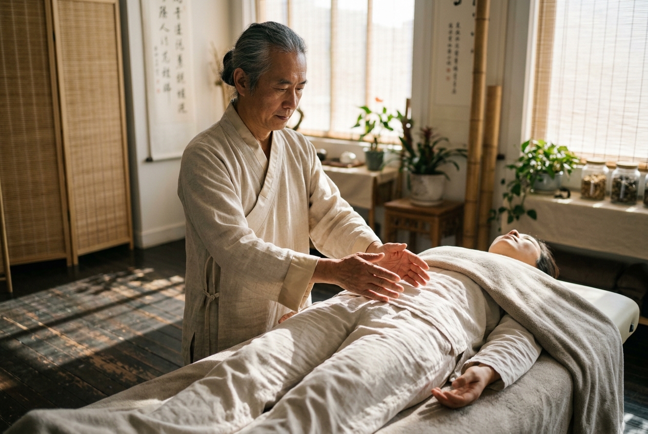 Wai Qi Liao Fa External Qi Therapy: Bio-Electromagnetic Transduction, Projective Intention Vectoring, and Clinical Biofield Transmission in Medical Qigong