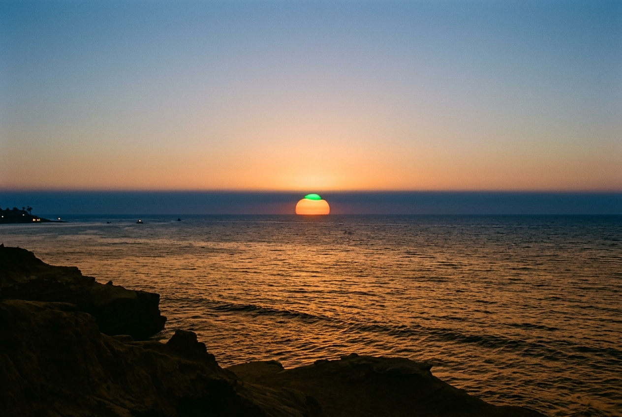Green Flash & Atmospheric Dispersion Dynamics: How Prismatic Refraction and Rayleigh Extinction Isolate Fleeting Emerald Twilight Rays