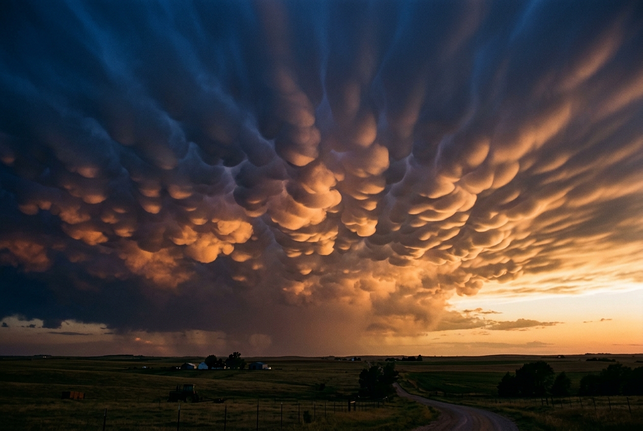 Mammatus Cloud Dynamics & Negative Buoyancy: How Hydrometeor Loading and Sub-Cloud Evaporation Sculpt Pendulous Anvil Pouches