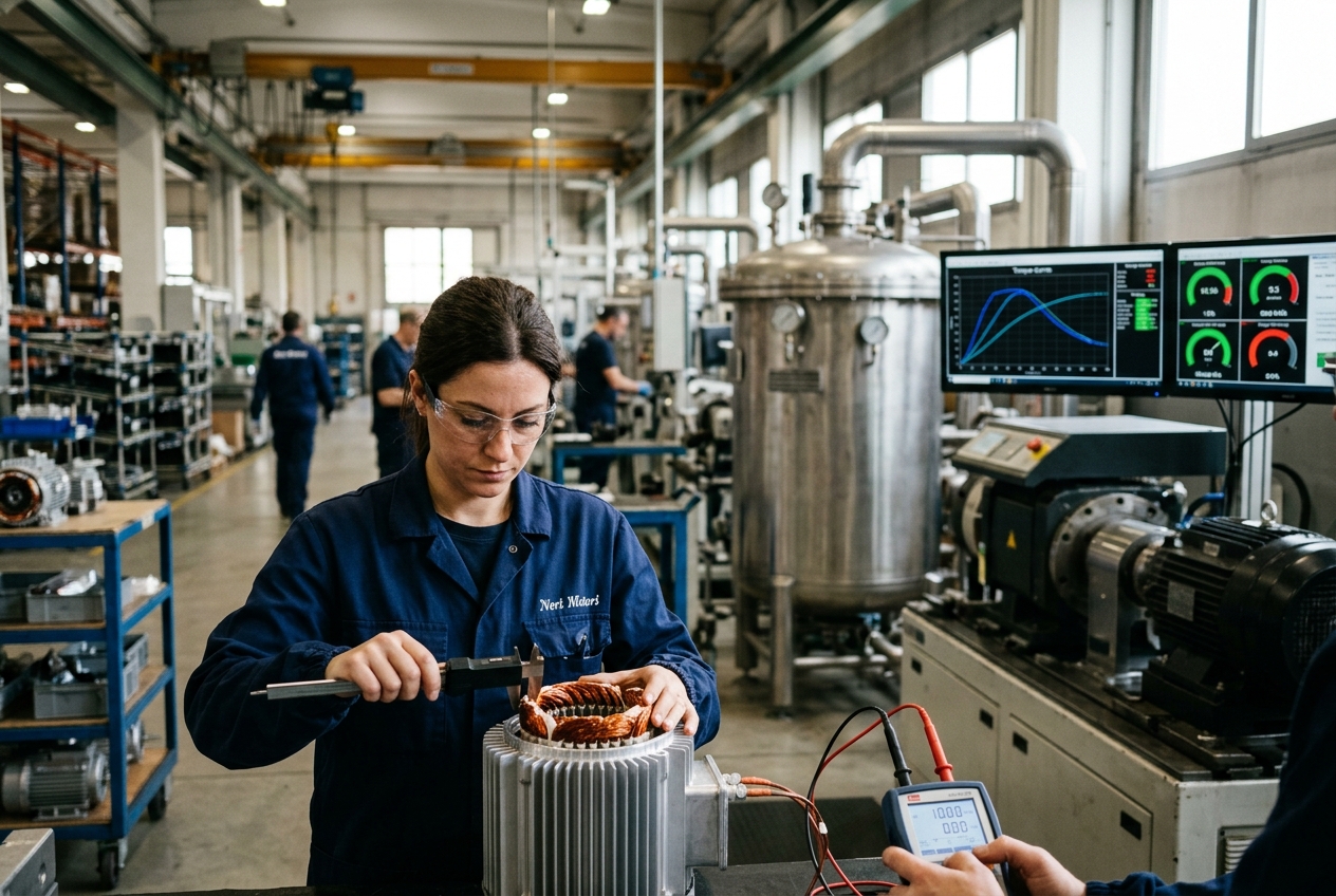 Stabilimento Neri Motori Di San Giovanni in Persiceto: L'Ingegneria Elettromeccanica Tra Avvolgimenti Statorici Ad Alta Efficienza IE4, Impregnazione Sottovuoto VPI E Sistemi Di Frenatura Dinamica