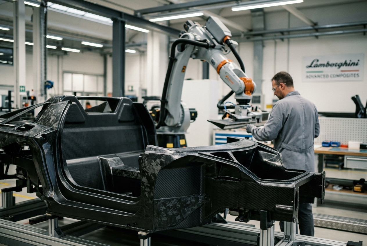 Stabilimento Lamborghini Di Sant'Agata Bolognese: L'Ingegneria Dei Materiali Compositi Tra Forged Composites, Monoscocca in Fibra Di Carbonio E Manifattura 4.0