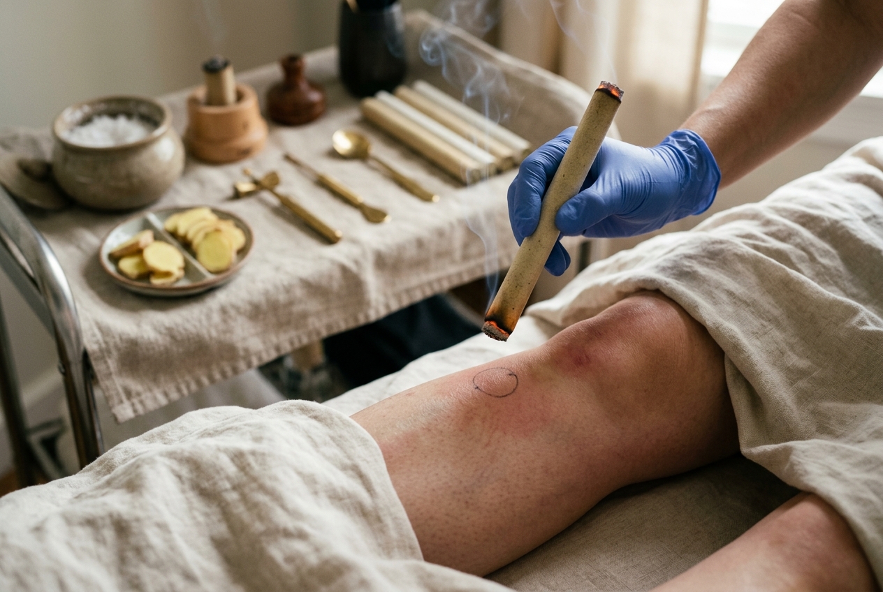 Moxibustion Therapy: Navigating Artemisia Thermophysical Radiance, Localized Hyperthermic Perfusion, and Precision Acupressure Protocols