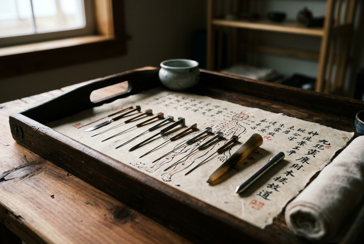 Ling Shu Nine Needles: Navigating Classical Instrumental Morphologies, Tissue-Depth Mechanotransduction, and Precision Acupressure Protocols