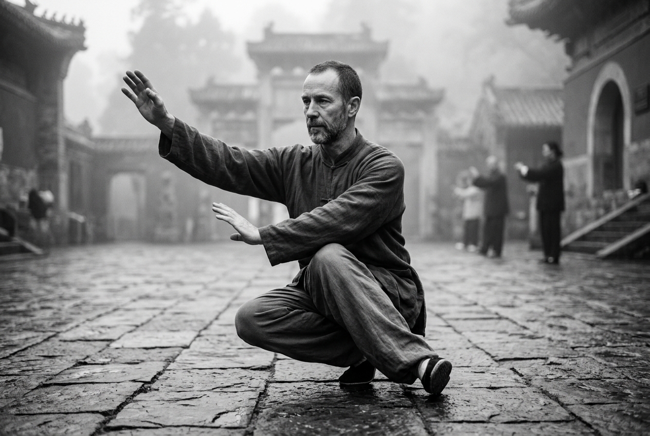 Xie Bu Resting Stance Qigong: Spiral Pelvic Torsion, Lateral Fascial Kinetic Loading, and Shaoyang Gallbladder Meridian Activation in Classical Daoyin