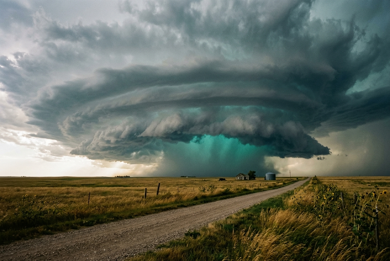 Green Sky Optics & Severe Storm Scattering: How Hydrometeor Loading and Red-Shifted Twilight Forge Viridescent Pre-Tornadic Skies