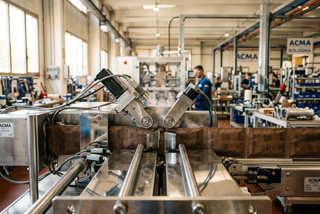 Stabilimento ACMA Di Bologna: L'Ingegneria Meccatronica Del Packaging Tra Avvolgimento Flowpack Ad Altissima Velocità, Cinematica a Camme Elettroniche E Sigillatura Sostenibile 4.0