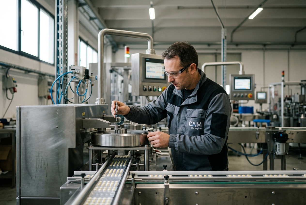 Stabilimento CAM Packaging Di Pianoro: L'Ingegneria Dell'Astucciamento Automatico Tra Cinematica a Movimento Continuo, Blisteratrici Farmaceutiche Ad Alta Cadenza E Cambio Formato Meccatronico 4.0