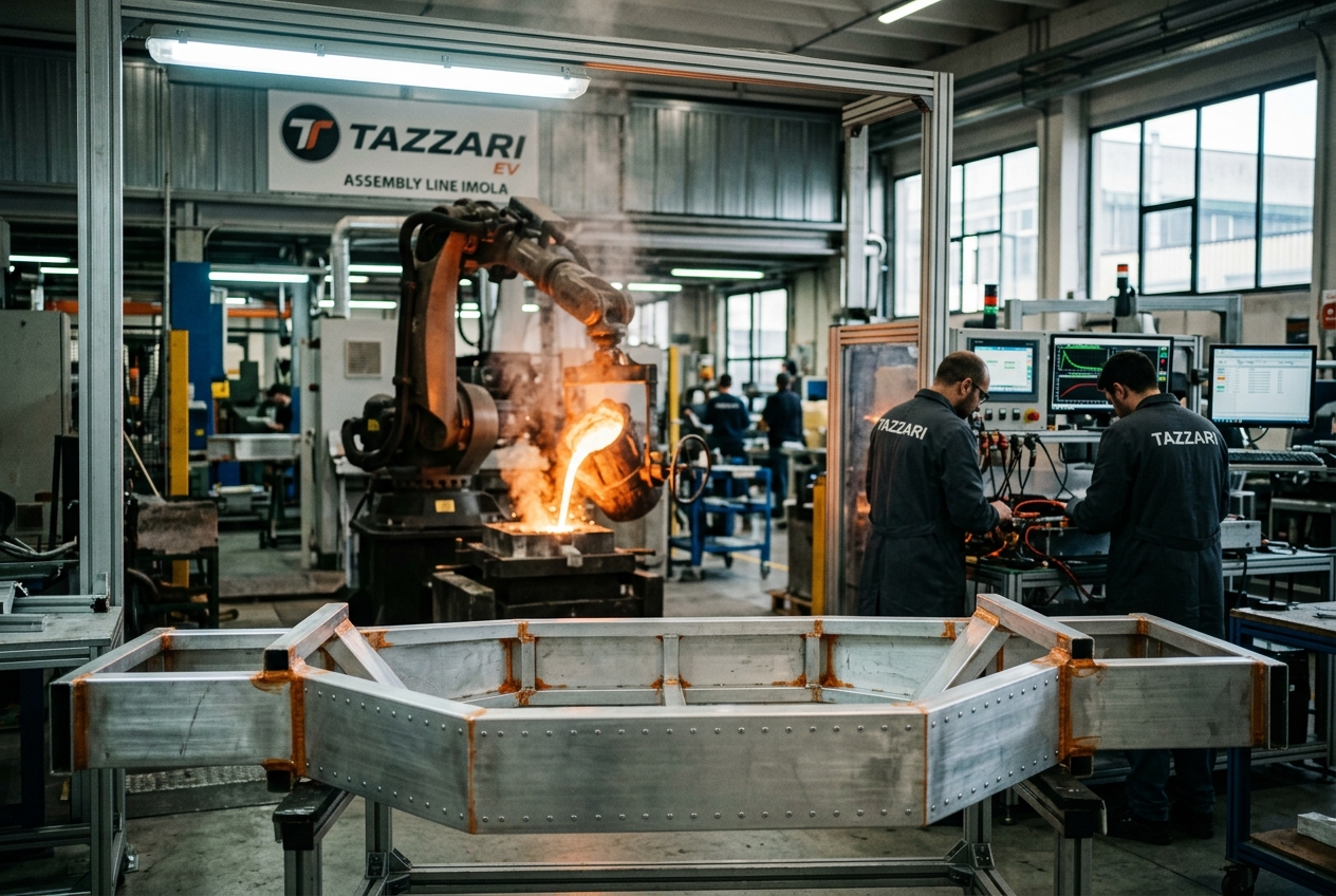 Stabilimento Tazzari EV Di Imola: L'Ingegneria Dei Veicoli Elettrici Leggeri Tra Telai Spaceframe in Alluminio Incollato, Fonderia Robotizzata a Conchiglia E Powertrain Urbani a Bassa Tensione