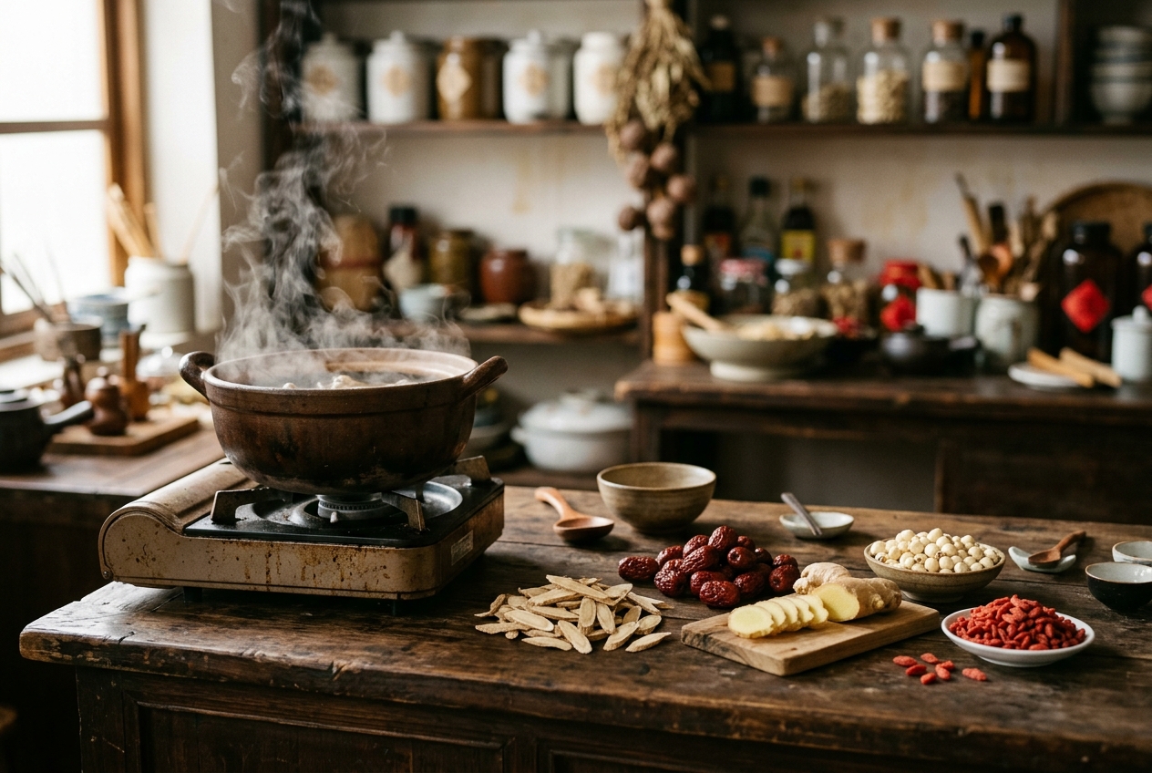 Traditional Chinese Dietary Therapy (Shi Liao Fa) Dietary Dynamics: Governing Food-Herb Synergy, Five Flavor Visceral Tropism, Spleen-Stomach Transportation, and Systemic Nutritional Homeostasis in Traditional Chinese Medicine