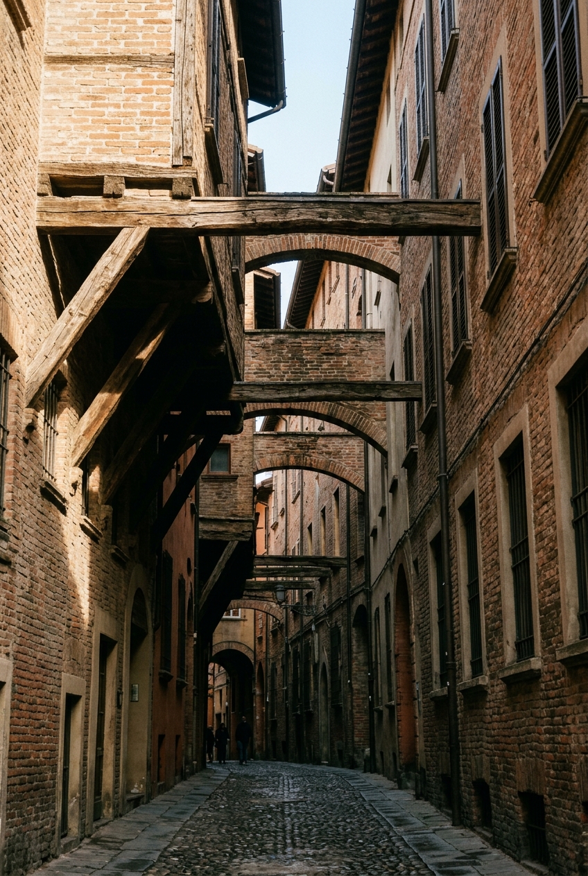 Vicolo Mandria: L'Autenticità Dei Portici Lignei Medievali, Gli Archi a Scavalco Nel Ghetto Ebraico E La Morfologia Vernacolare Dei Passaggi Sospesi