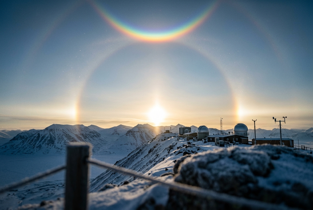 Parry Arc & Columnar Ice Crystal Aerodynamics: How Doubly Oriented Hexagonal Prisms and Multi-Surface Refraction Forge Rare Sun-Topping Arcs